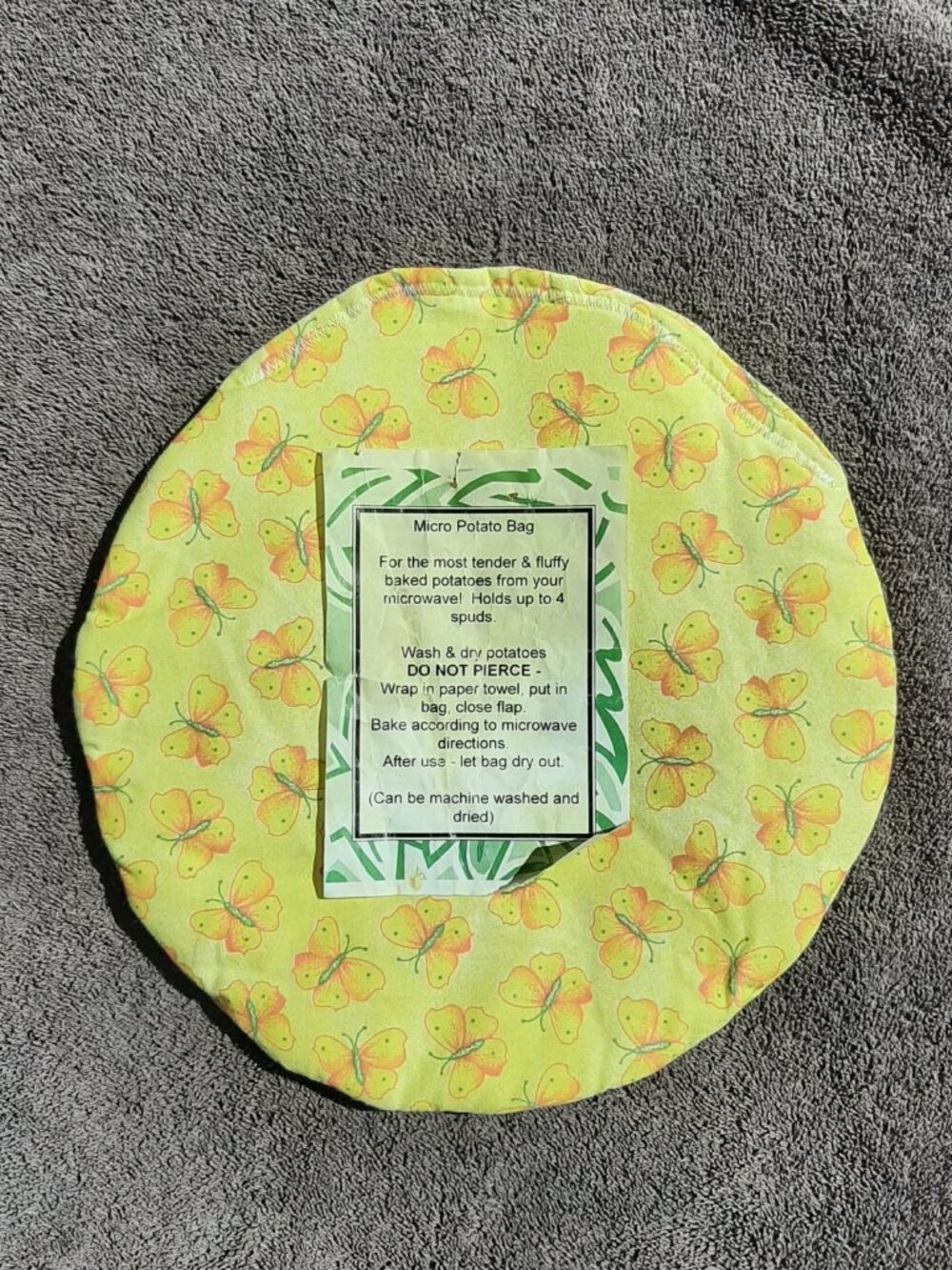 Microwave Tortilla or Potato Warming Bag Butterflies